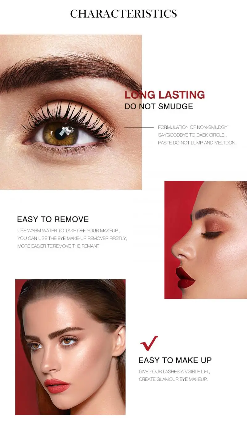 4D волокнистая тушь для ресниц силиконовая кисть длинных изогнутая Удлиняющая