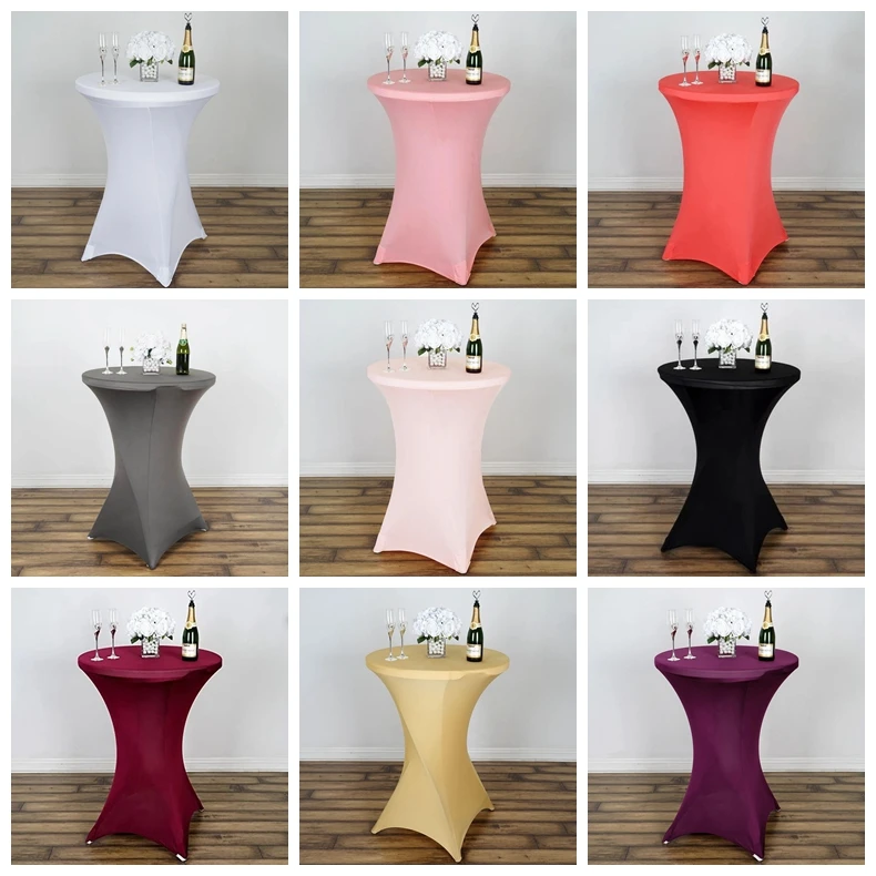 High Top Cocktail Table Cover Spandex Lycra Wedding Party Covers Round for Folding Tables | Дом и сад