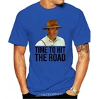 Футболка с надписью New Time To Hit The Road - Russel Coight, время нахождения на дорогу, Russel Coight Australia Straya 4wd, кемпинг на выходе