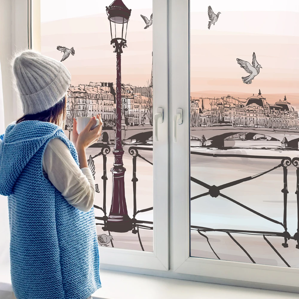 1 м декоративные виниловые наклейки матовое конфиденциальности оконная пленка