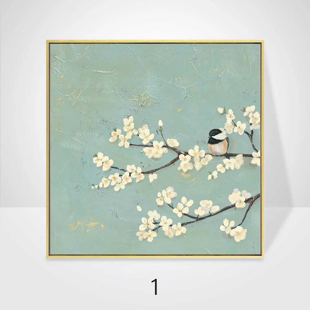 

Room Decoration Canvas Painting Chinese Style Decorative Painting Flowers, Birds and Plum Blossoms for Home Interior