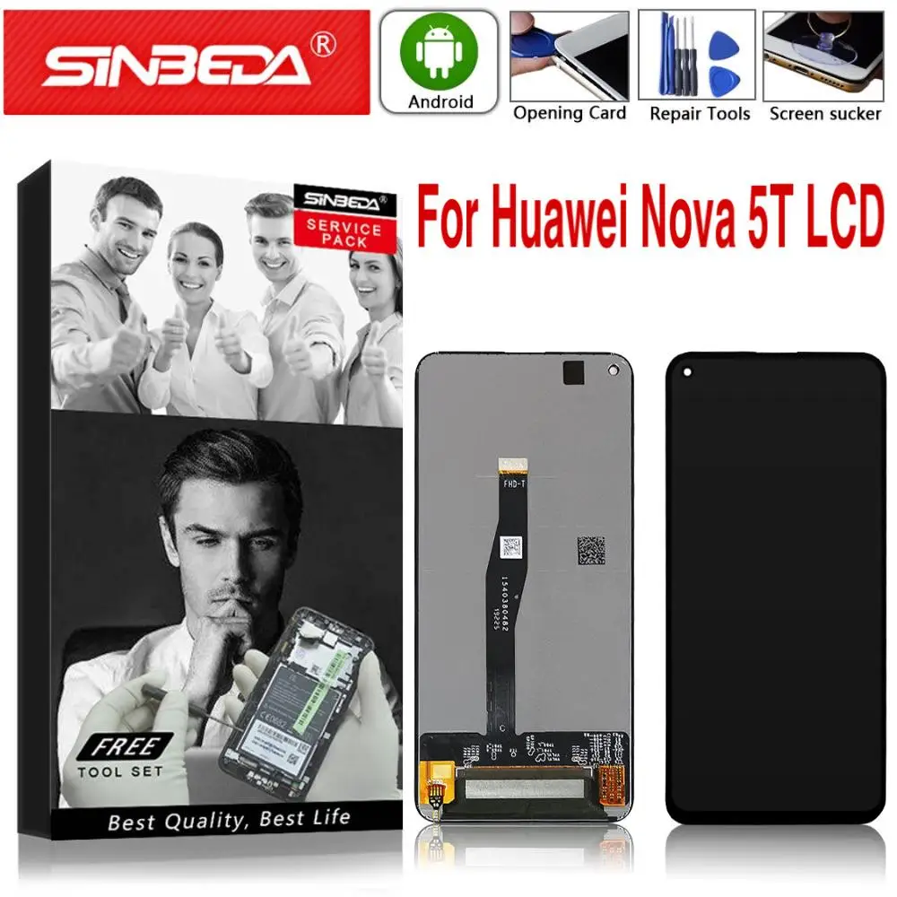 6 26 &quotОригинальный дисплей для Huawei Nova 5T ЖК сенсорный экран дигитайзер без рамки AL
