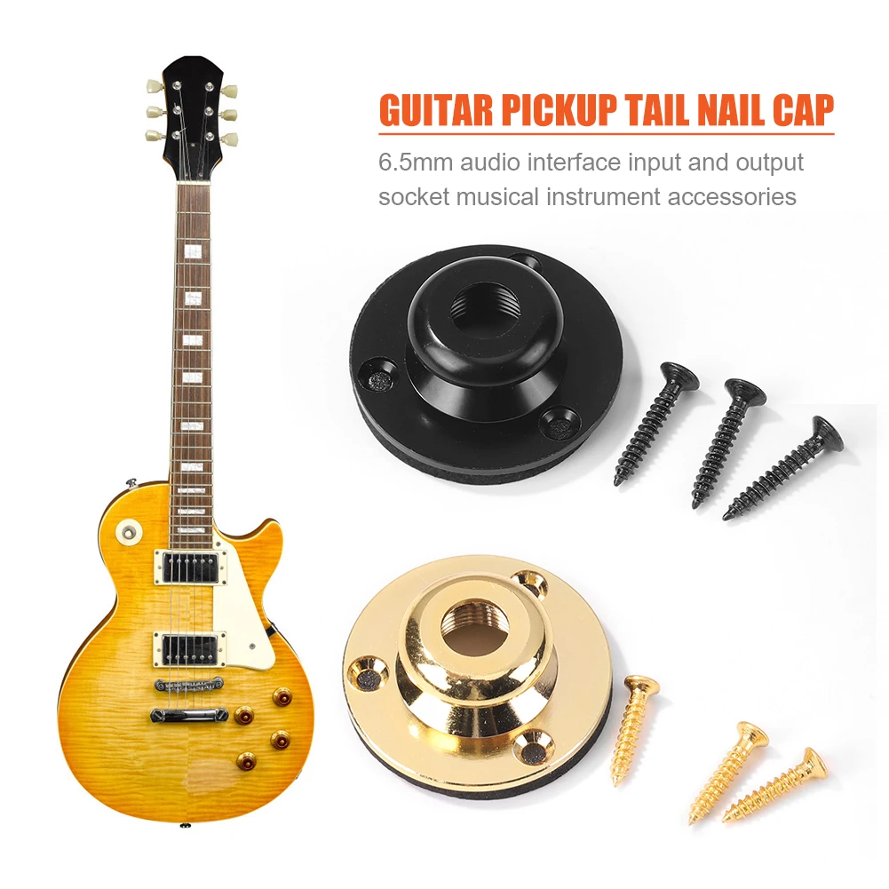 

Латунная акустическая электрическая гитара, Концевая булавка, укулеле, EQ разъем вход/выход гитарная розетка 6,35, гитарные детали, черный, сер...