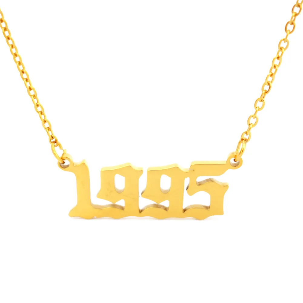 

Очаровательное ожерелье-чокер 1995 года для женщин ожерелье с номером даты золотая цепочка Ювелирные изделия на заказ подарок на день рожден...