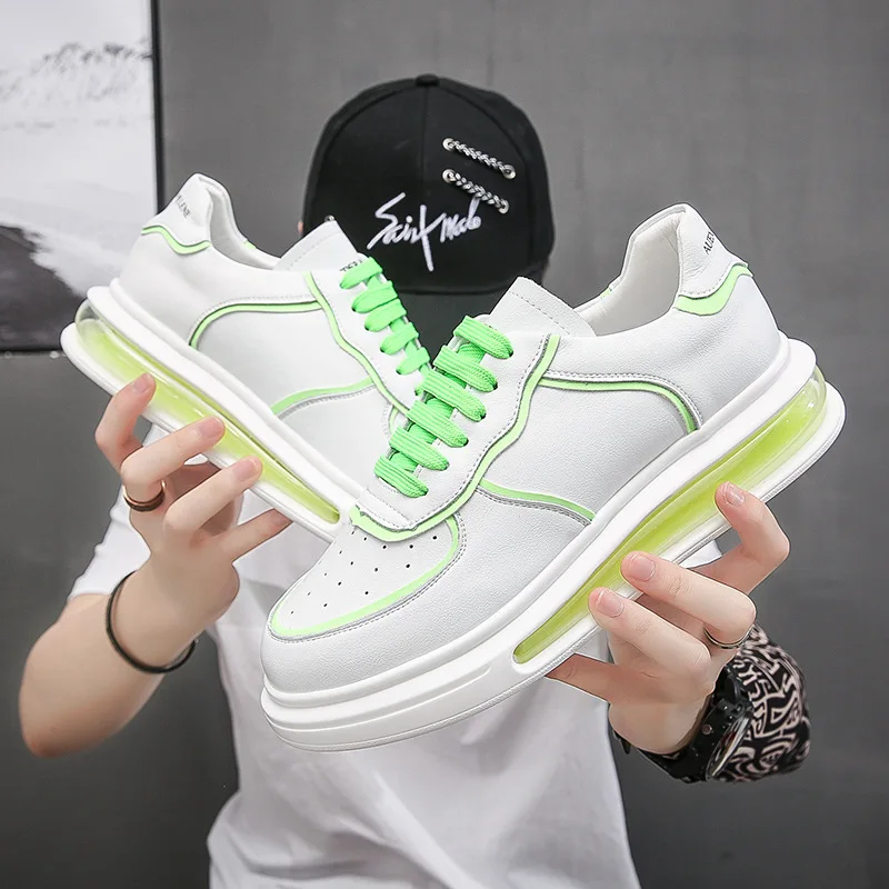 Jual Tren Fashion Baru Sneakers Pria Putih SEPATU Papan Kasual Kulit Asli Sepatu Flat Pria Nyaman Untuk Berjalan Kaki Pelatih Luar Ruangan 2.5