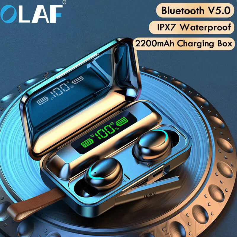 Беспроводной наушники Bluetooth V5.0 F9 вкладыши TWS с HD стерео светодиодный Дисплей 2000 мА