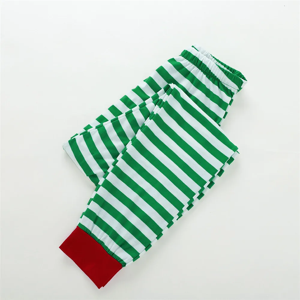 LILIGIRL Christmas Family Matching Pajamas Sets Adult Women Kids Xmas Stripe Print Nightwear Sleepwear Clothes Outfit