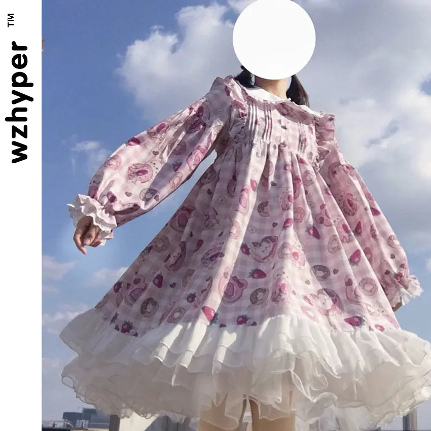 

Лидер продаж, готическое платье лолиты с высокой талией, уличная мода харадзюку, платье для косплея, женское платье с бантом, мягкое японско...