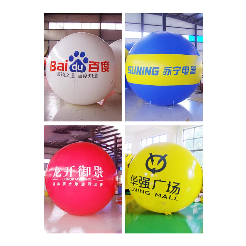 1.8M/2M PVC Advertising Inflatable Giant Balloon Round Sky helium Ballon Suppot customized size logo Multi-color optional | Дом и сад
