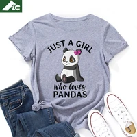 100 cotton funny unisex tops just a girl who loves pandas kawaii cute panda t shirt women clothing oversized female t shirt