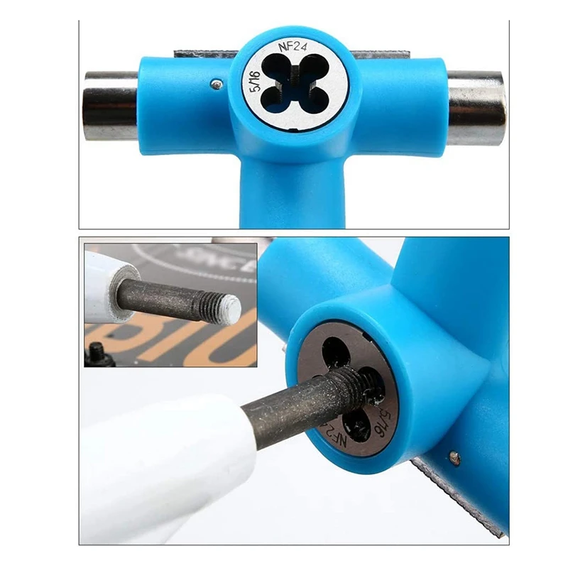 

Skateboard T Tool All-In-One Multifunctional Portable Skate Tools Set Accessory with Hexagon Spanner Repair Tool Set