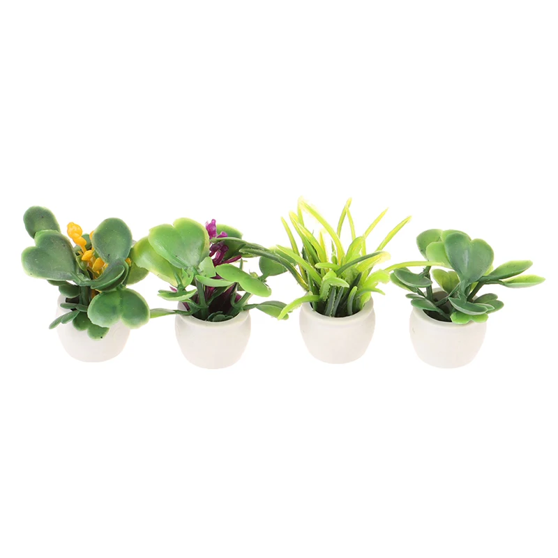 1:12 Dollhouse Miniature Green Plant In Pot Furniture Home Decor Accessories |