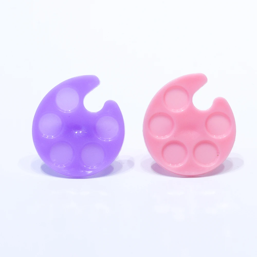 1 шт. пластиковые мини кольца для пальцев Дизайн ногтей Палитра блюдо УФ лак с