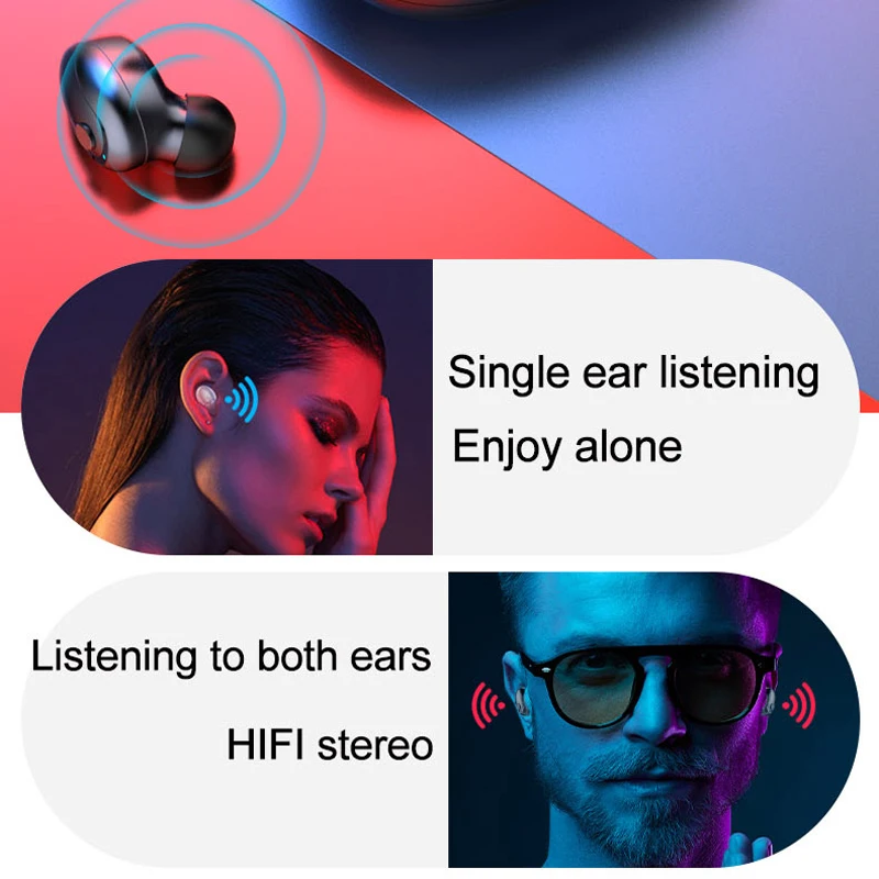 Наушники вкладыши TWS с V5.0 T5S Bluetooth наушники 3D стерео беспроводные микрофоном С 2200