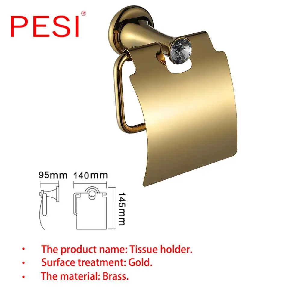 Набор золотых аксессуаров для ванной комнаты латунный держатель туалетной