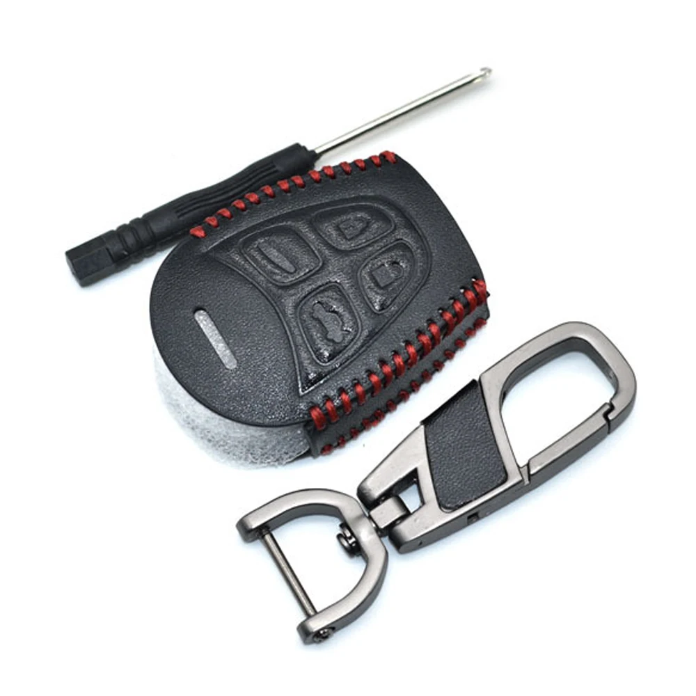 Чехол для автомобильного ключа OkeyTech из натуральной кожи 4 кнопки чехол SAAB 9-3 93