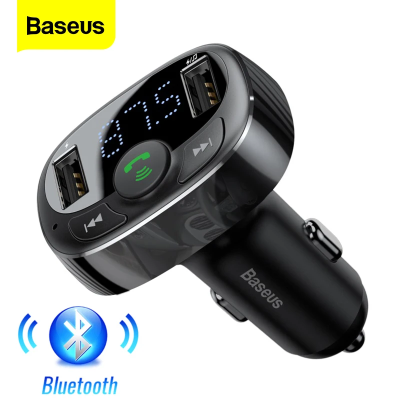 

Автомобильный FM-трансмиттер Baseus, Bluetooth-модулятор громкой связи, Aux-радио, mp3-плеер с USB-зарядным устройством