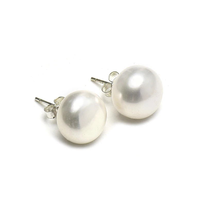 Чистый белый цвет 11-12 мм 925 пробы Серебряный пресноводный жемчуг для ручной