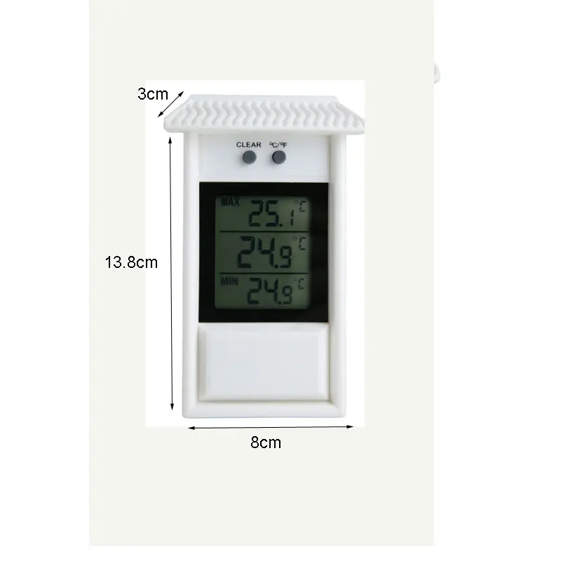 

Geebake Garden Waterproof Thermometer Memory Thermometer Outdoor Window Thermometer Refrigerator Thermometer