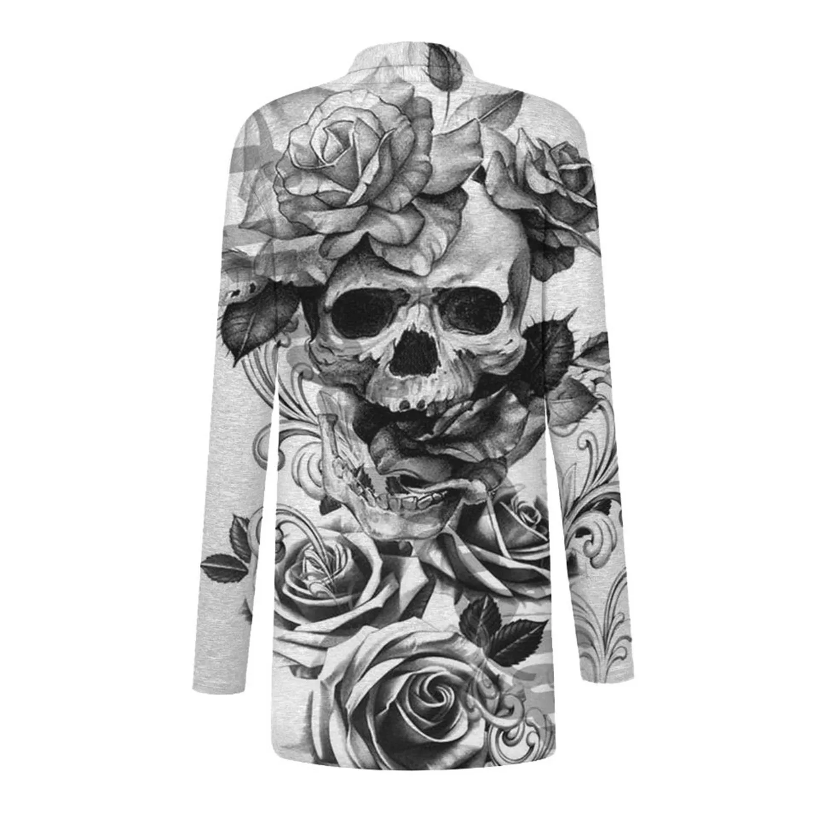 Кардиган женский с принтом черепа на осень и зиму |