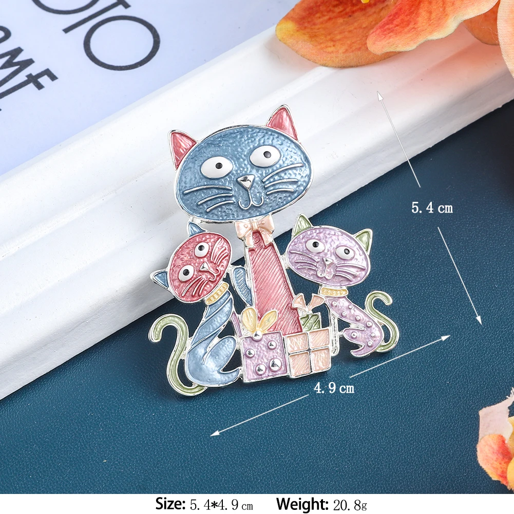 MeiceM красочная эмалированная Милая кошка Магнитная Пряжка Брошь шерстяная одежда