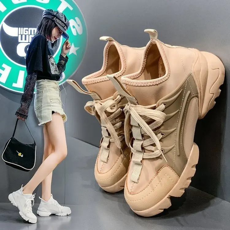 

Женские кроссовки на платформе, кроссовки на массивной вулканизированной подошве, новинка 2021