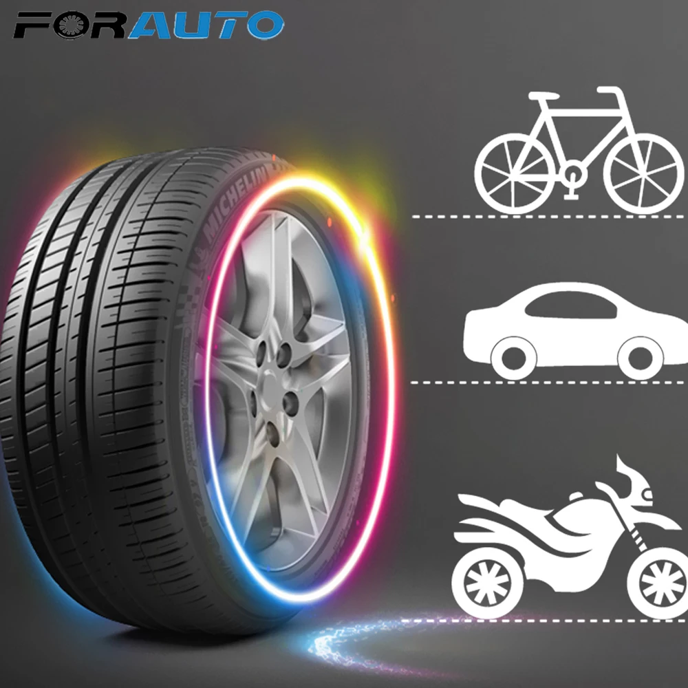 FORAUTO 2 шт. неоновая лампа для автомобильных шин колпачок клапана декоративный светильник световая палка Тип фонарик для горного велосипеда спицы колеса лампа светодиодный свет