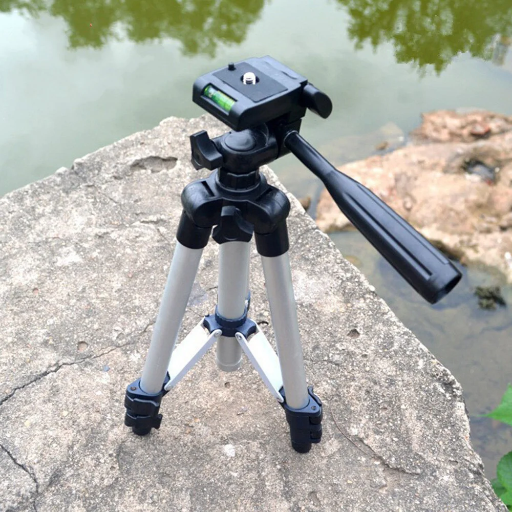 

Professional Foldable Camera Tripod Holder Stand Screw 360 Degree Rotatable Tripod Stabilizer Aluminum Stick with Phone Holder