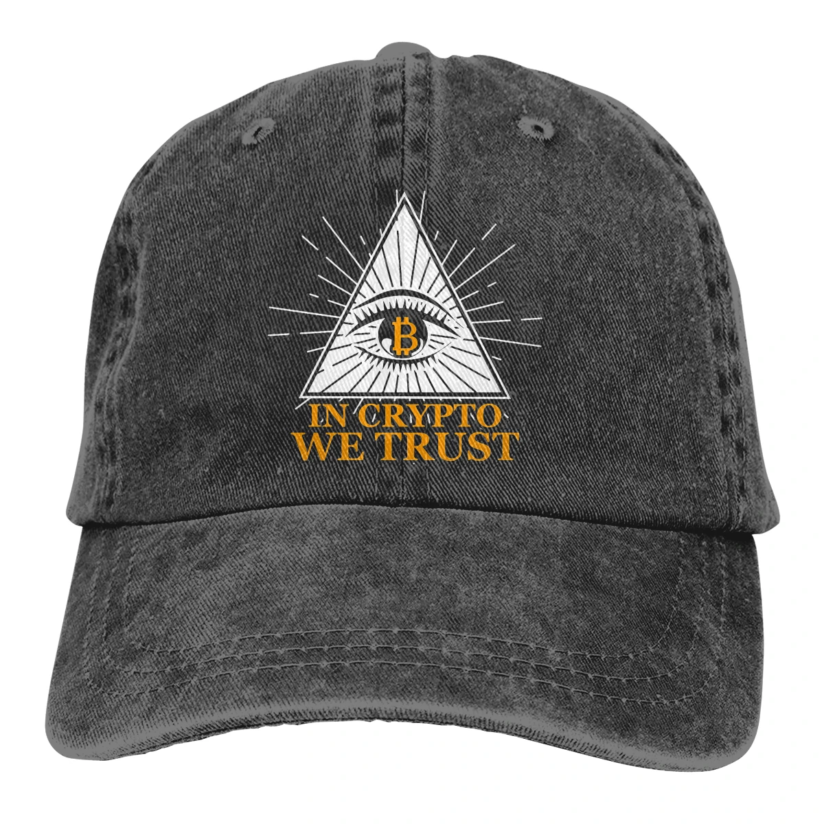 

Washed Men's Baseball Cap In Crypto We Trust Eyes Trucker Snapback Caps Dad Hat Bitcoin Miners Meme Golf Hats