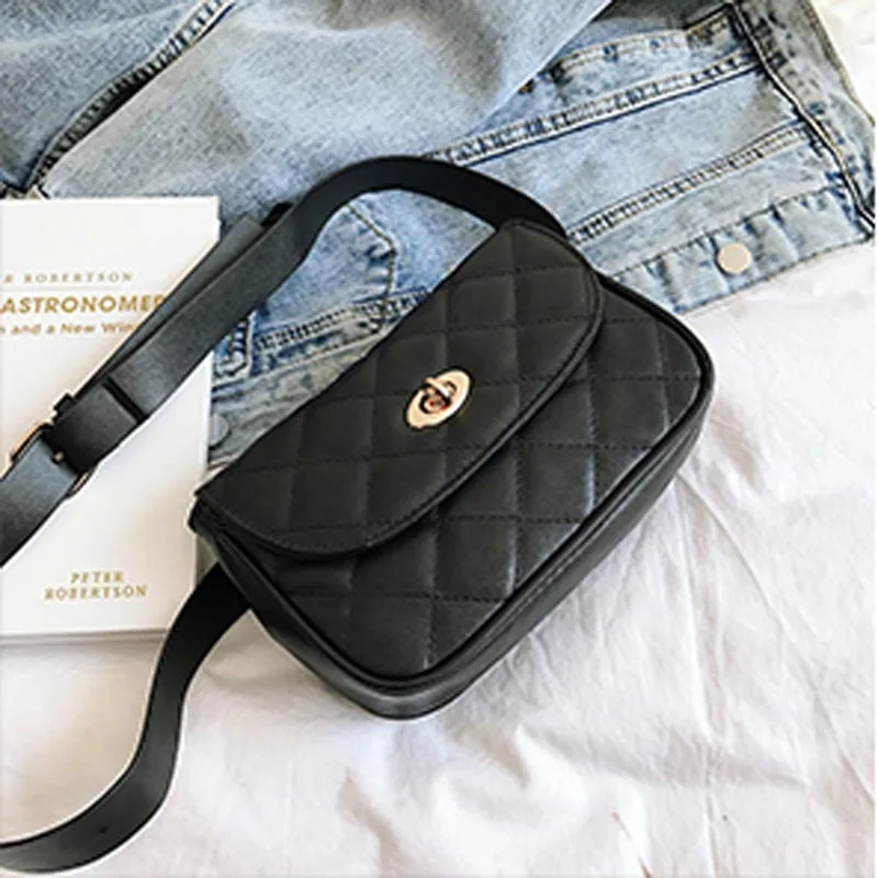 black Waist pack Женская сумка из искусственной кожи на талии, модная водонепроницаемая сумка на груди, однотонная сумка, женская сумка высокого качества, сумка через плечо - Цвет: black Waist pack