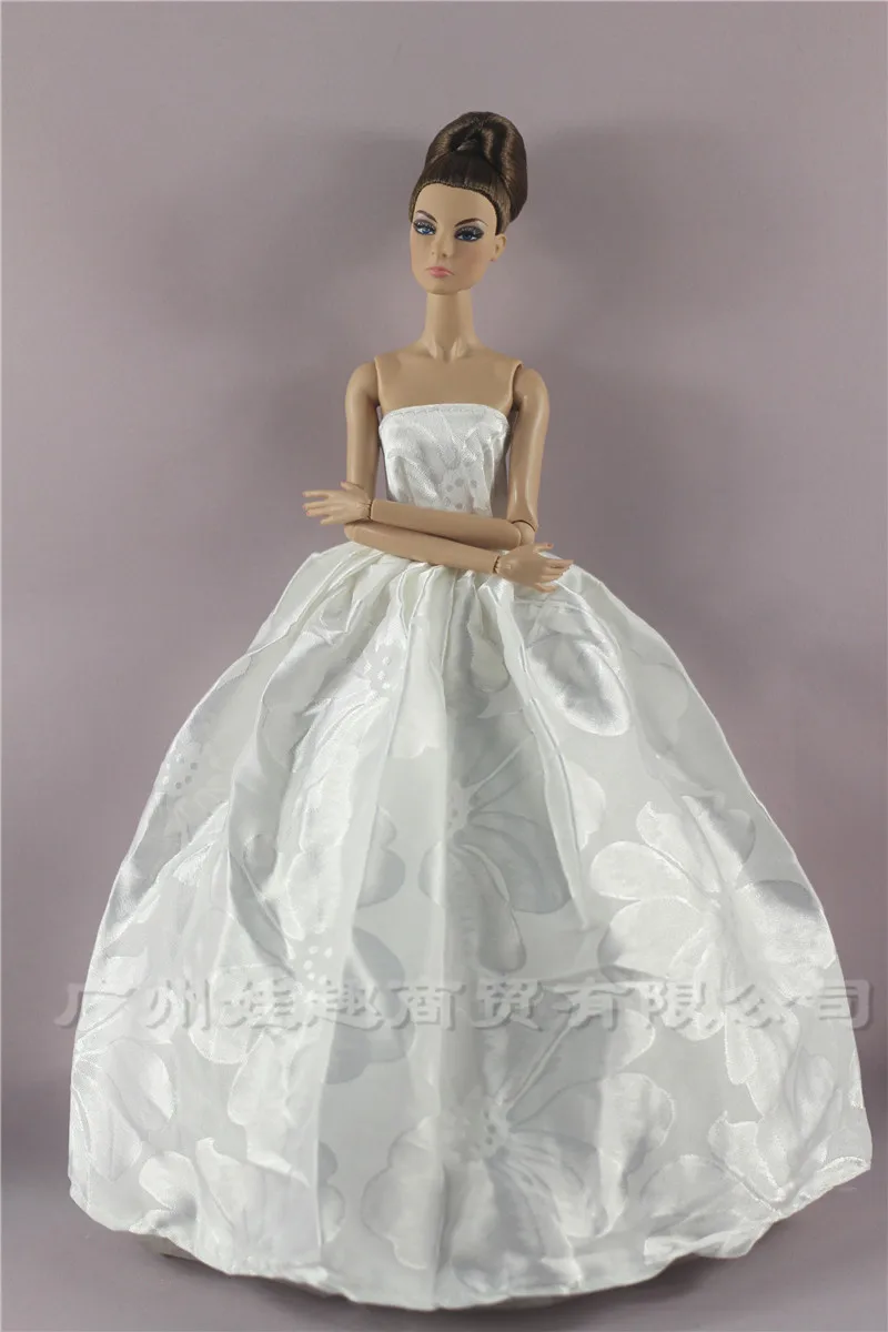 

Classic White Wedding Dress Outfit Suit Sets for Barbie BJD FR SD Doll Clothes Role Play Accessories Toys for Girl