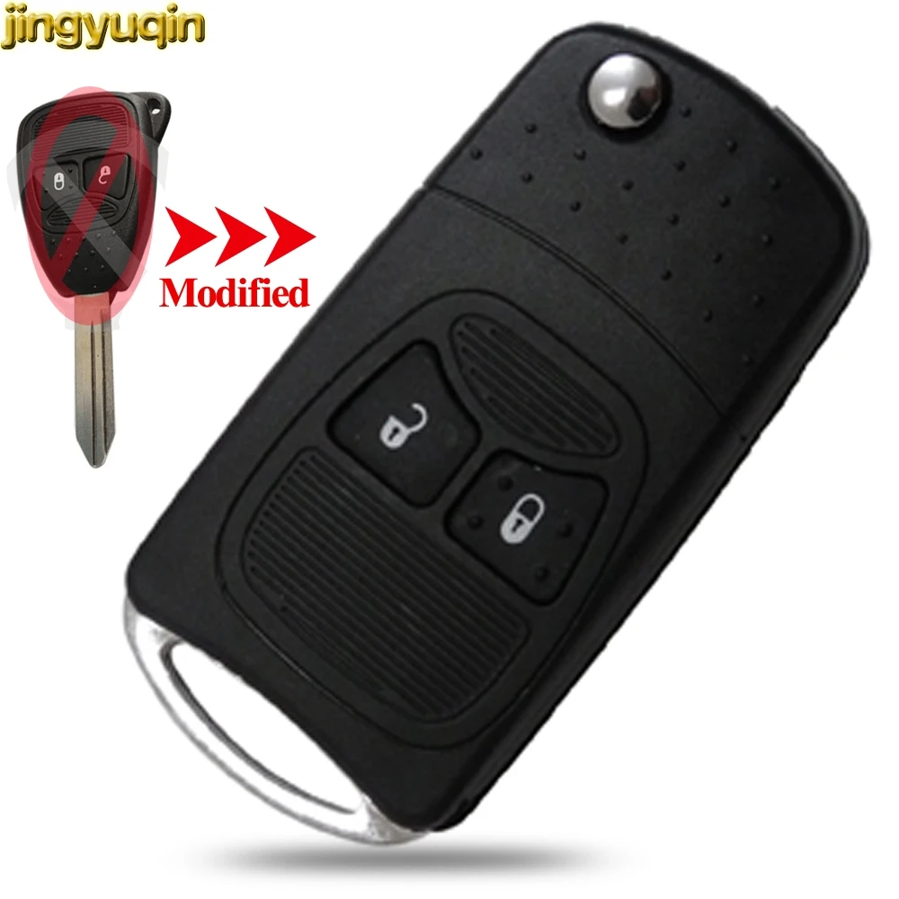 Jingyuqin Флип Складной Корпус ключа для Chrysler Jeep Compass Wrangler Патриот 2 кнопки новый
