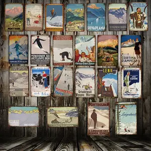 Mike86 металлический знак для катания на лыжах, спорта, путешествий, винтажный Gifg рисунок на железной поверхности в стиле ретро, постер, художественный декор 20*30 см, с рисунком, для детей, для детей, для катания на лыжах, для детей, для спорта, для детей, для детей