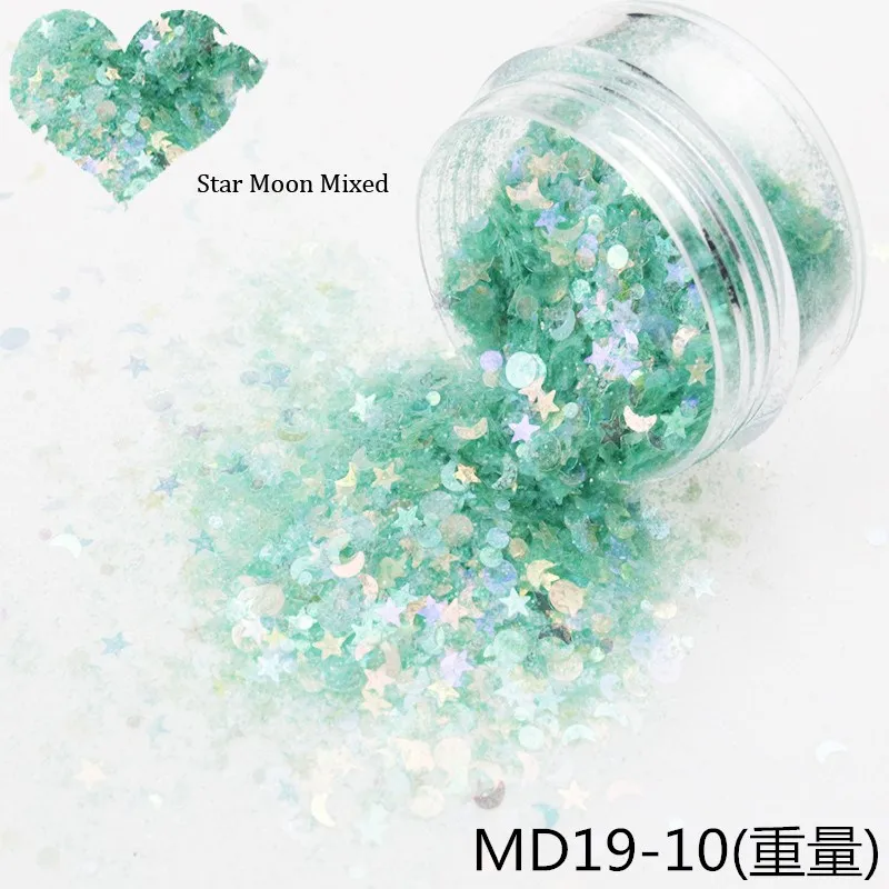 style 10 50 г мечта блеск для ногтей блестки 3D макияж глаз блестки Снежинка Звезды фея сердце слезы хлопья порошок 12 цветов - Цвет: style 10