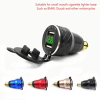 12v 24v 4 2a dual usb on board motorcycle fast charger socket led voltmeter 0 6m on board charger cable