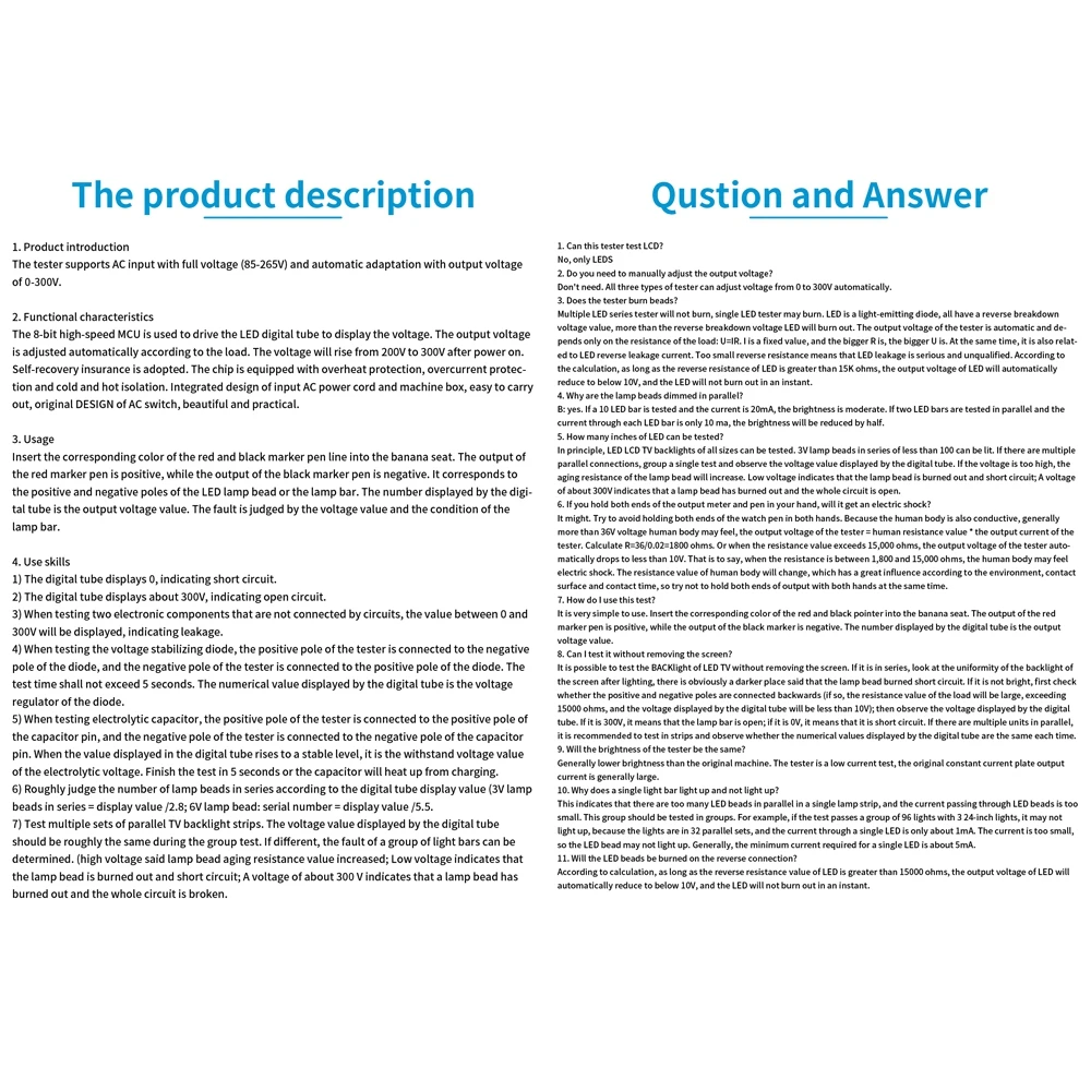 Тестовая светодиодная лампа профессиональный многофункциональный инструмент