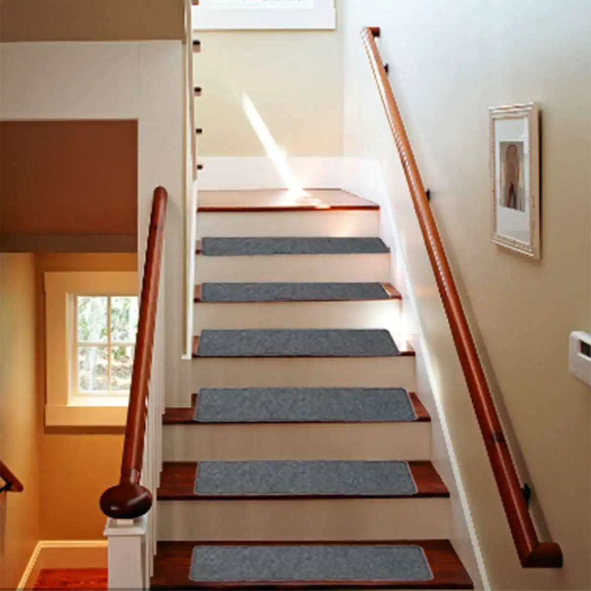 

14Pcs Non-slip drop-resistant reusable Glue-free self-priming household carpet Stair Treads Step Mats Durable Cover Pads Set