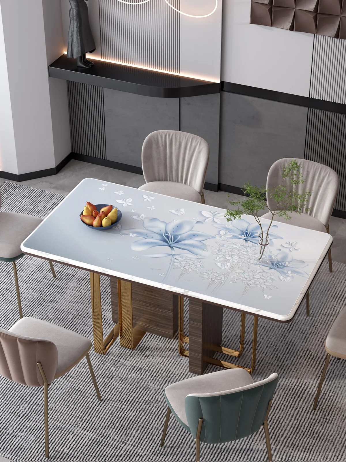 Скатерть из ПВХ с 3D принтом водонепроницаемый коврик для стола маслостойкая