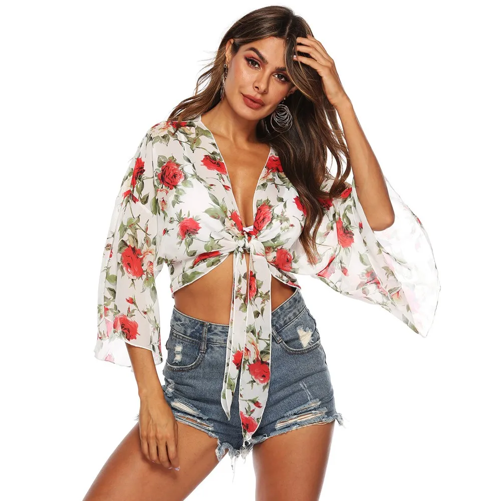 

Swimwear Cover Up for Women Floral Swimsuit Beach Dress Women 2020 Summer Ladies Cover-Ups Pareo Bathing Suit Beach Wear Tunic