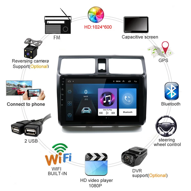 Автомагнитола 2 din Гб + 32 ГБ Android 9 0 мультимедийный плеер для Suzuki Swift 2005 2006 2007 2008 2009