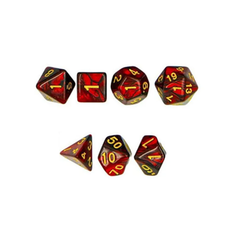 red black 7 шт./компл. игральные кости DND смешанные Цвет кости полиэдральный игры в кости для ролевой игры «Подземелья и Драконы» Настольная игра s D& Аксессуары для настольной игры - Цвет: red black