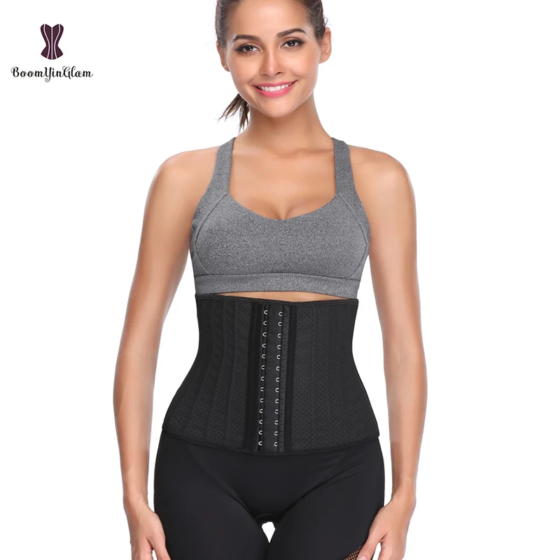 Женский корсет для похудения 25 стальных костей латексный тренажер талии дышащее