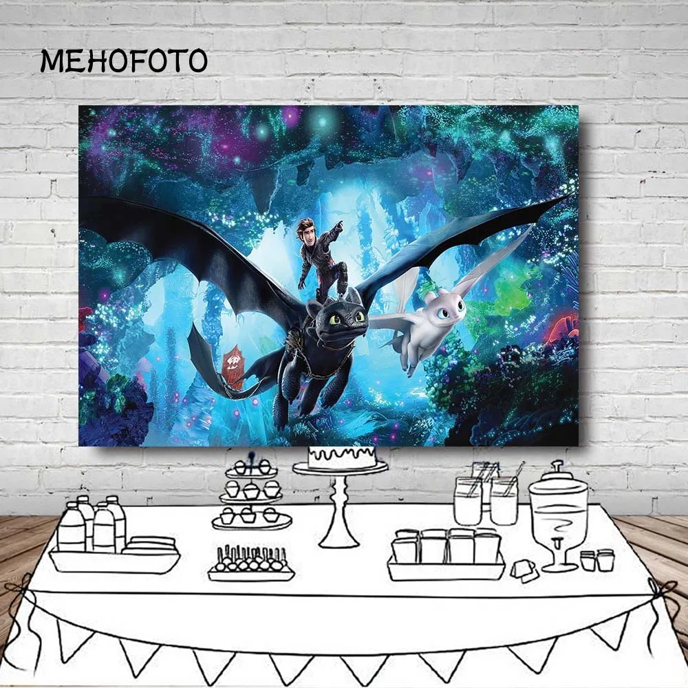 Mehofoto Как приручить дракона морской кровати пещеры пользовательские фотостудии фоны день рождения Фон Фото фон