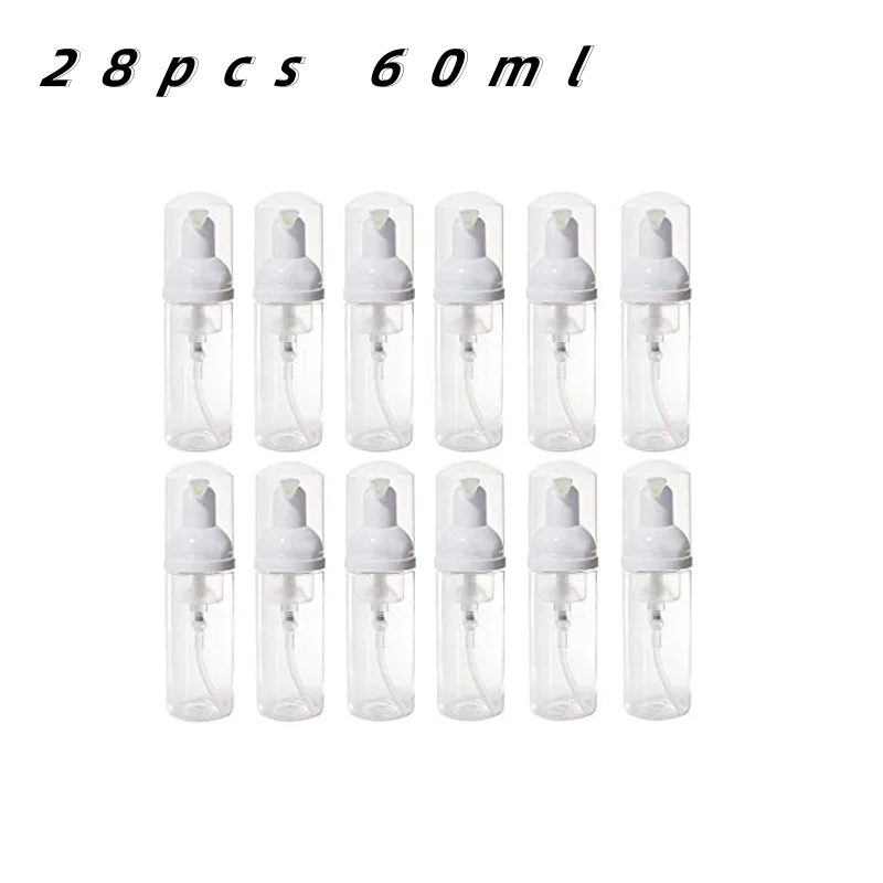 

28pcs 60ml Empty Bottle Travel Soap Bottle Foaming Bottle for Travel, Cosmetics Packaging Foam Dispenser Bottle