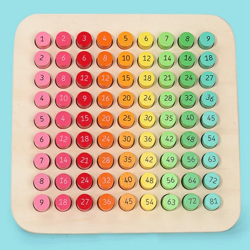 Деревянные математические таблицы умножения дошкольные Обучающие игрушки с
