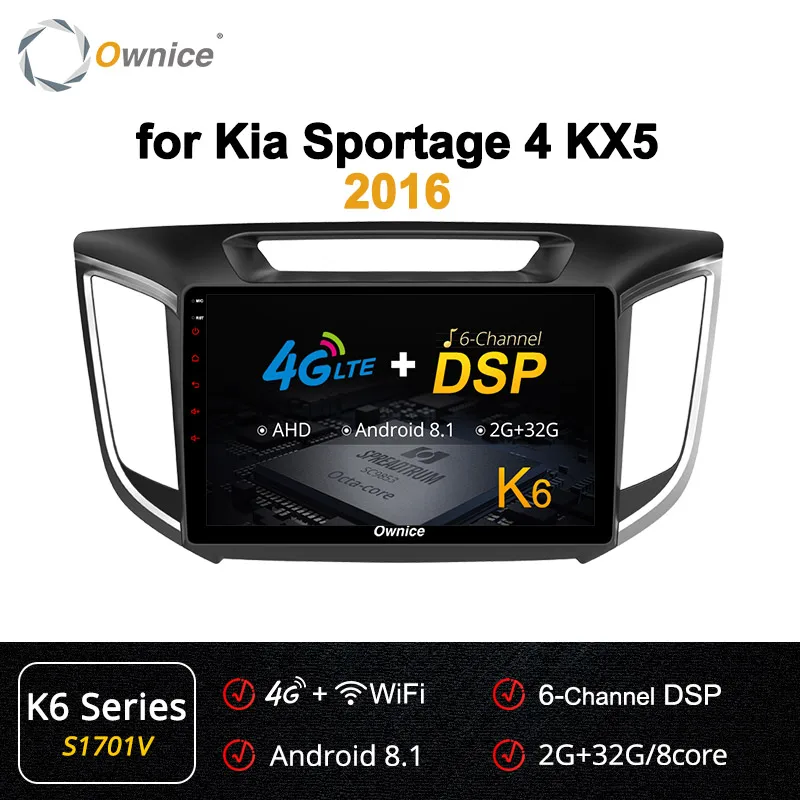S1701 K6 Ownice K1 K2 Octa 8 Core Android 8,1 бортовой компьютер для hyundai Creta IX25 gps 2 din Автомагнитолы Navi 4G LTE - Цвет: S1701 K6