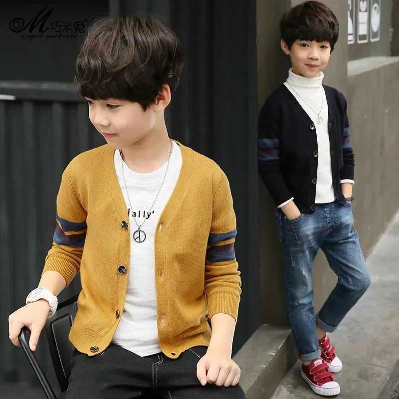 Импортные товары Повседневный вязаный свитер для мальчиков сезон весна осень