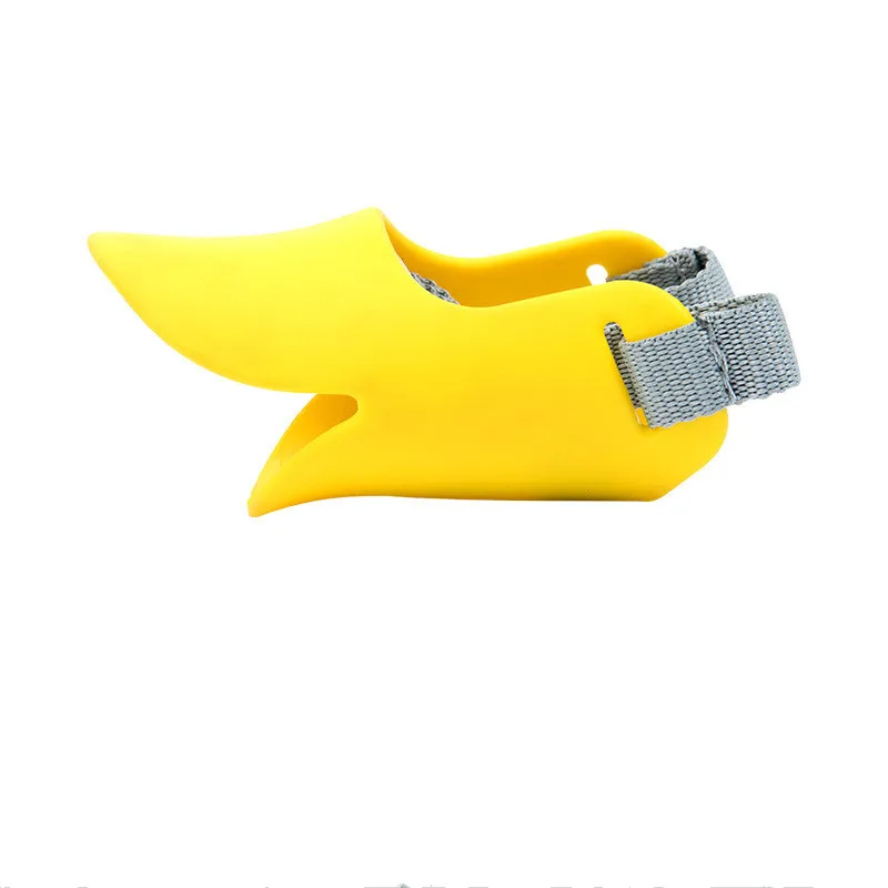 Dog Muzzle Silicone Cute Duck Mouth Mask Muzzle Bark Bite Stop Small Dog Anti-bite Masks For Dog Products Pets Accessories 1pcs - Цвет: Yellow