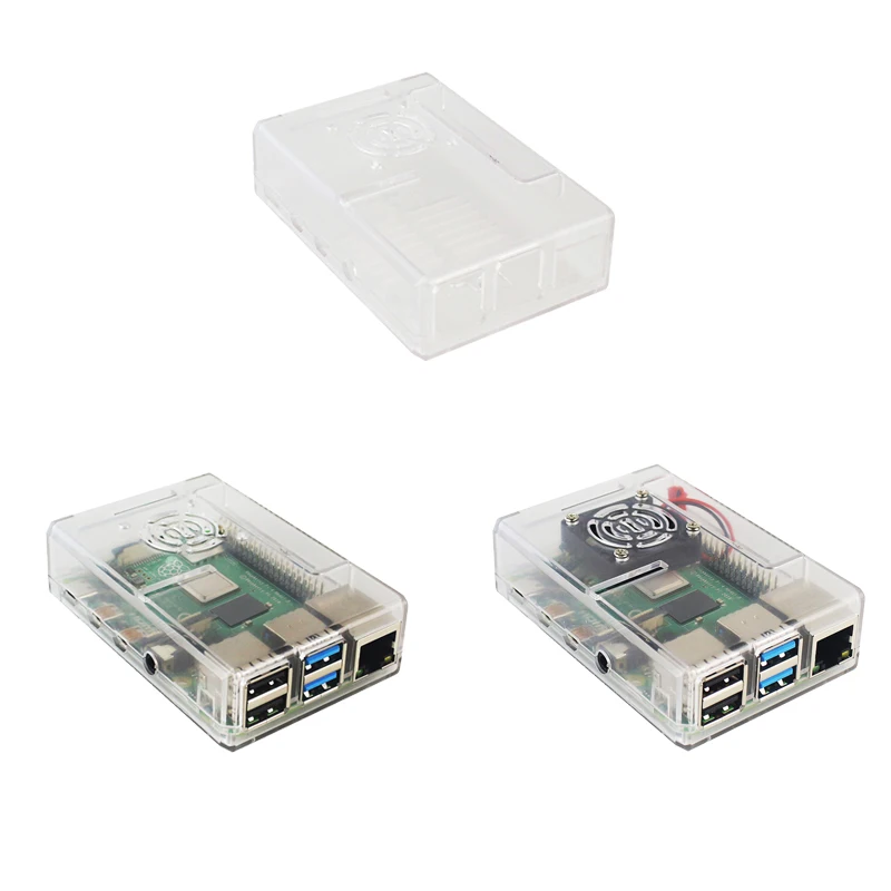 Чехол Raspberry Pi 4 из АБС-пластика съемный чехол GPIO прозрачный черный корпус