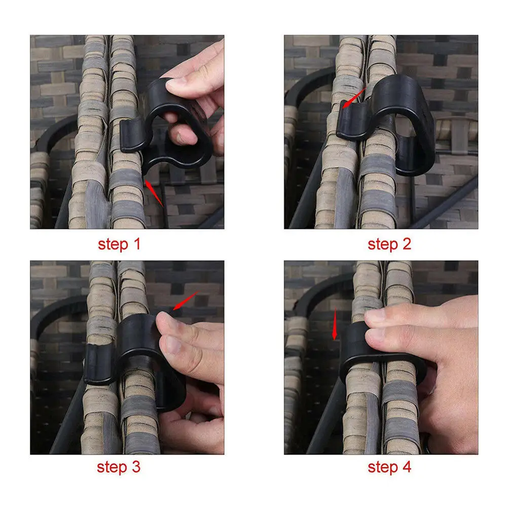 

10pcs Alignment Sofa Fastners Connector Patio Wicker Furniture Clips Rattan Chair Non Slip